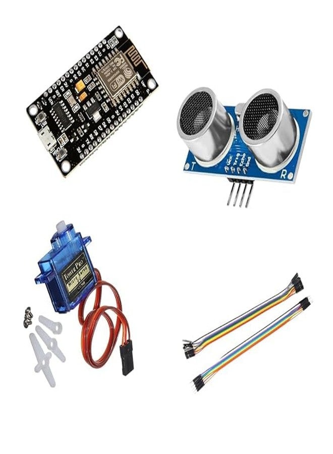 TESTIN ELECTRONICS Robotics NodeMCU ESP8266 Development Board Kit with Ultrasonic Sensor Module, SG90 Servo Motor, Jumper Wires project kit dor experiment students - Image 2